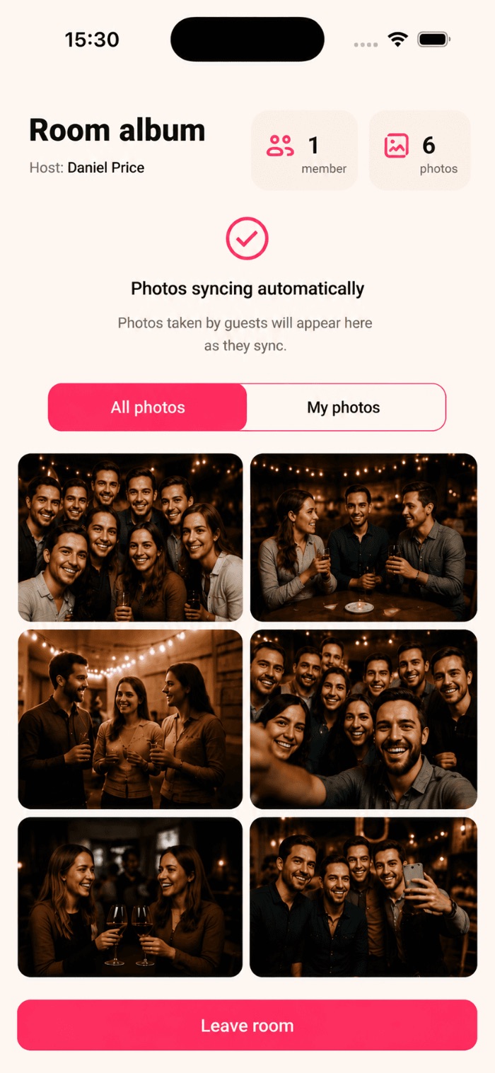 Photos sync automatically